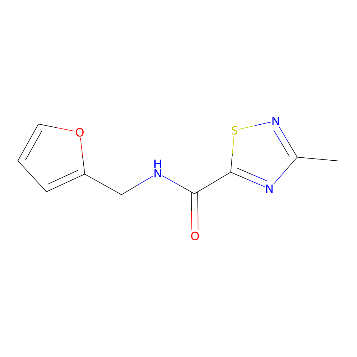 N-(furan-2-ylmethyl)-3-methyl-1,2,4-thiadiazole-5-carboxamide molecular structure, CAS 1448137-11-8