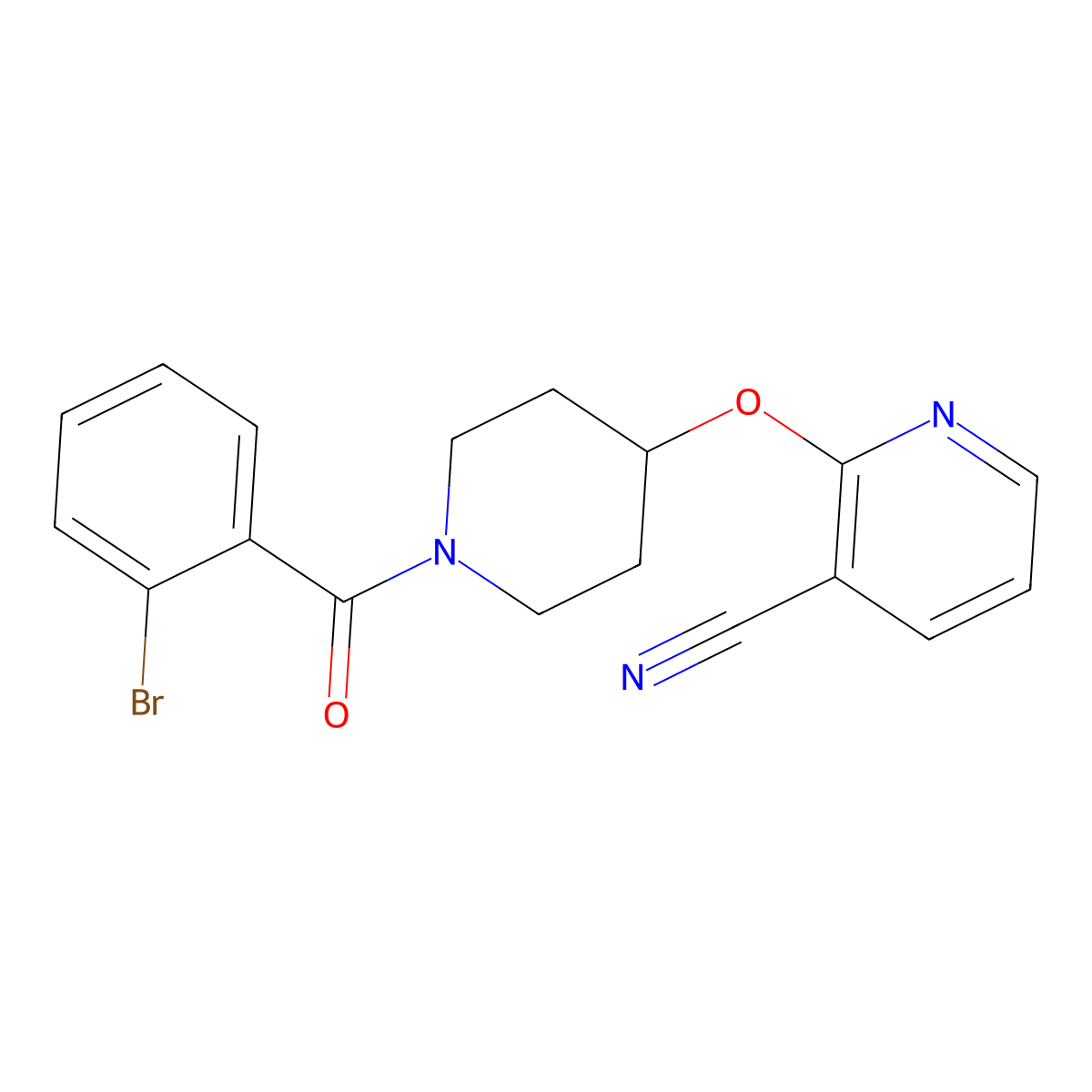 2-((1-(2-Bromobenzoyl)piperidin-4-yl)oxy)nicotinonitrile molecular structure, CAS 1448137-13-0