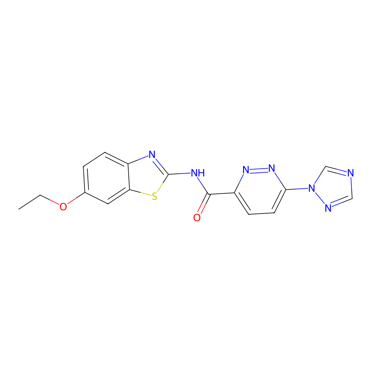 N-(6-ethoxybenzo[d]thiazol-2-yl)-6-(1H-1,2,4-triazol-1-yl)pyridazine-3-carboxamide molecular structure, CAS 1448137-21-0