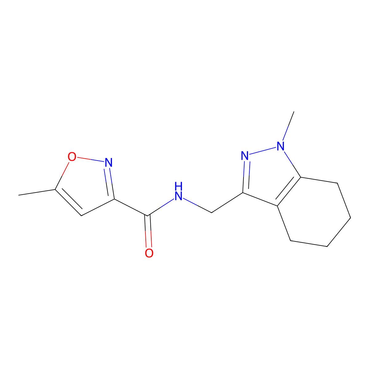 5-methyl-N-((1-methyl-4,5,6,7-tetrahydro-1H-indazol-3-yl)methyl)isoxazole-3-carboxamide molecular structure, CAS 1448137-22-1