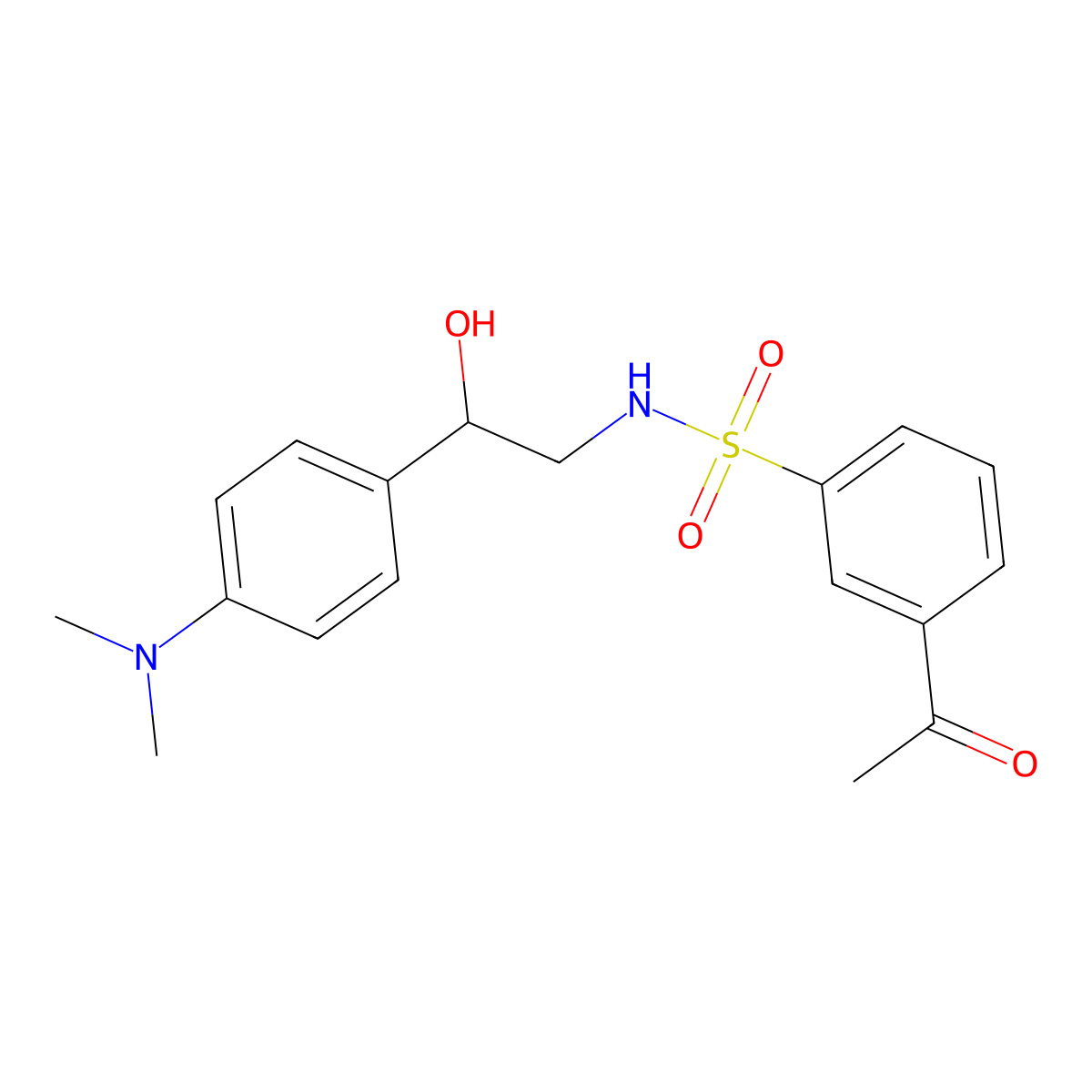 3-acetyl-N-(2-(4-(dimethylamino)phenyl)-2-hydroxyethyl)benzenesulfonamide molecular structure, CAS 1448137-29-8