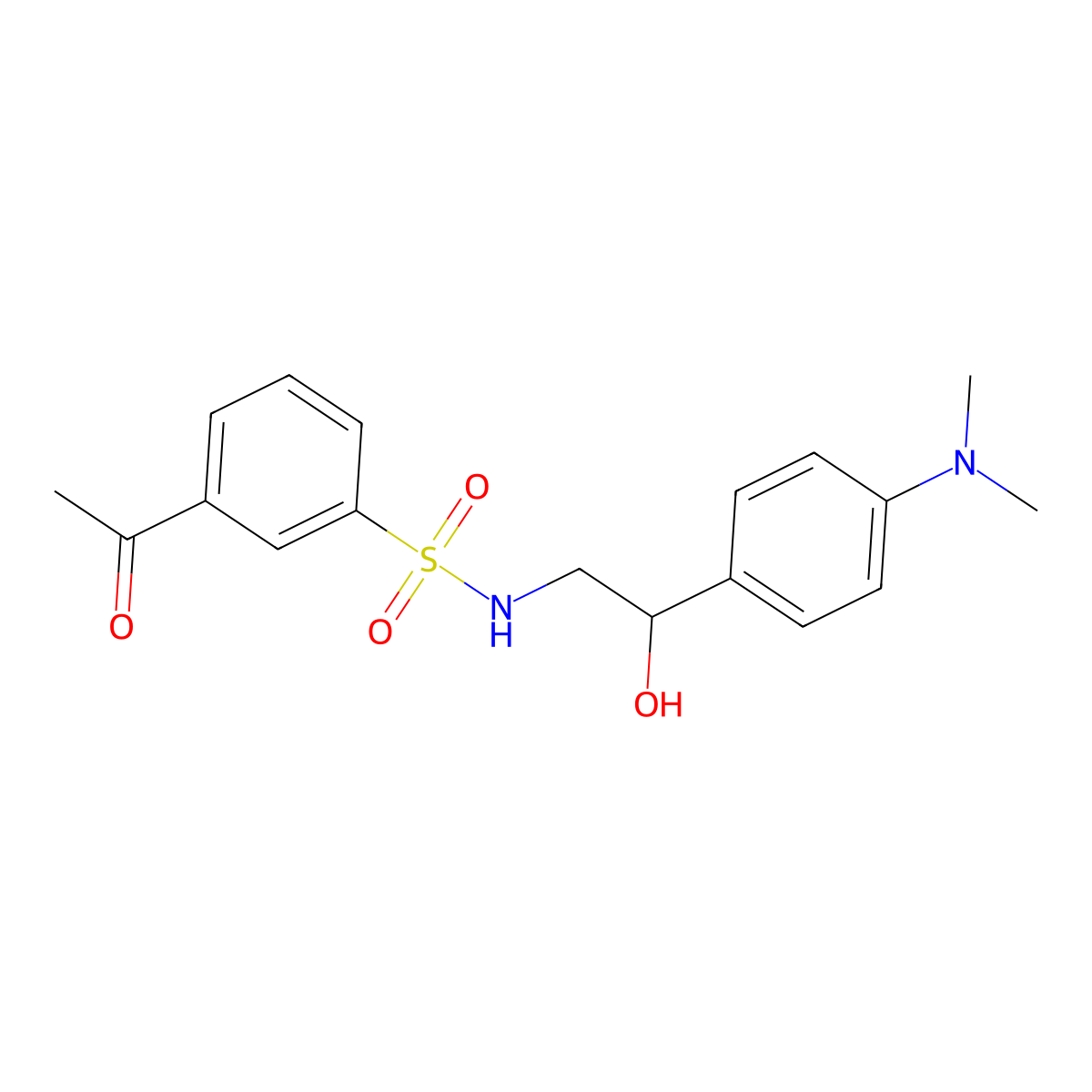 3-acetyl-N-(2-(4-(dimethylamino)phenyl)-2-hydroxyethyl)benzenesulfonamide molecular structure, CAS 1448137-29-8
