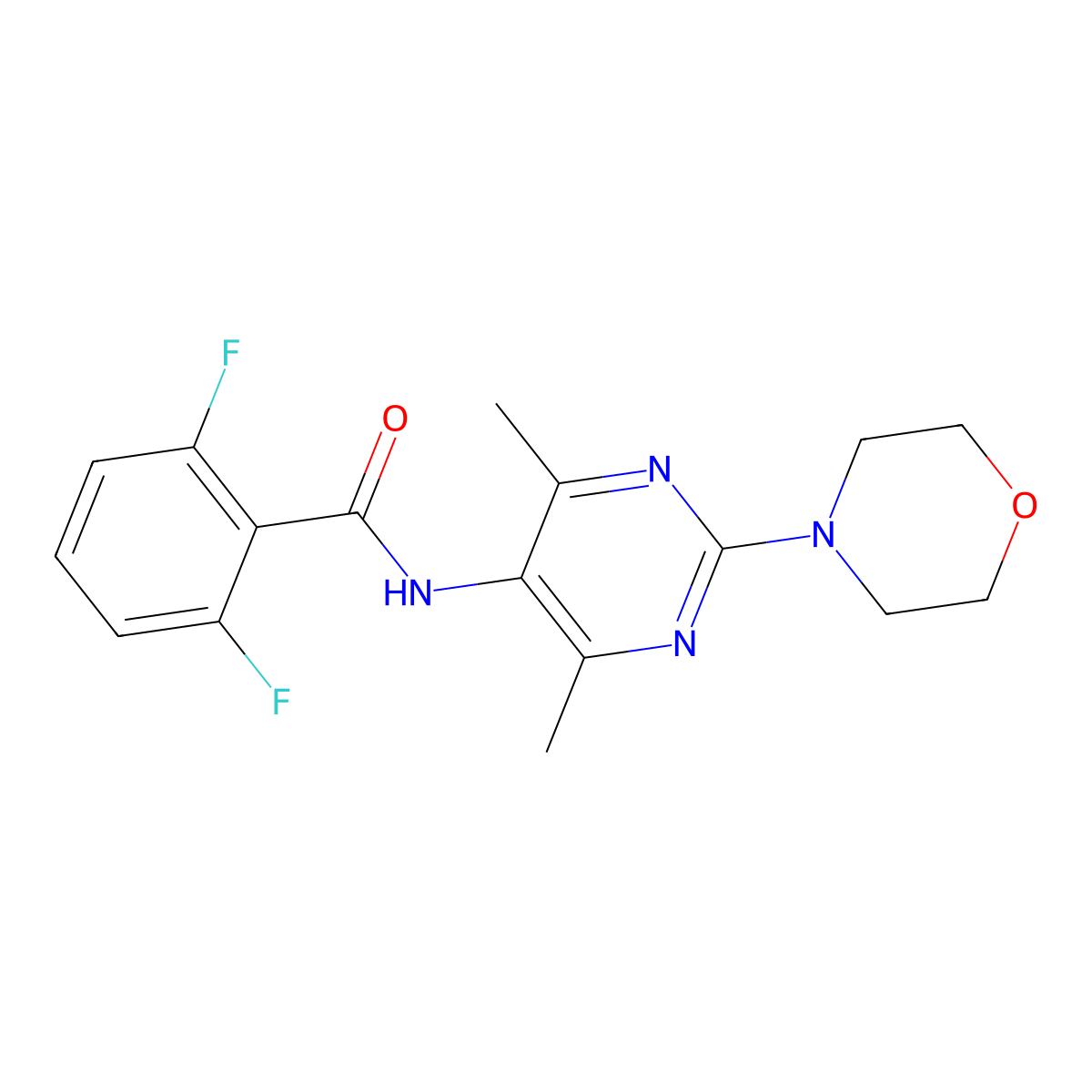 N-(4,6-dimethyl-2-morpholinopyrimidin-5-yl)-2,6-difluorobenzamide molecular structure, CAS 1448137-31-2