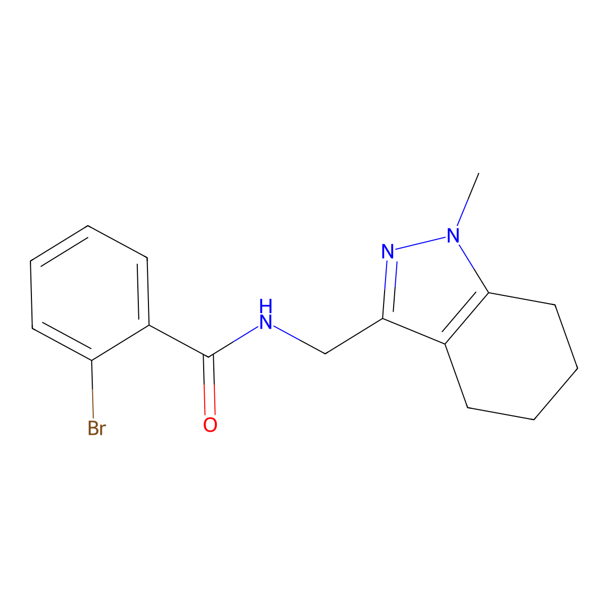 2-bromo-N-[(1-methyl-4,5,6,7-tetrahydro-1H-indazol-3-yl)methyl]benzamide molecular structure, CAS 1448137-32-3