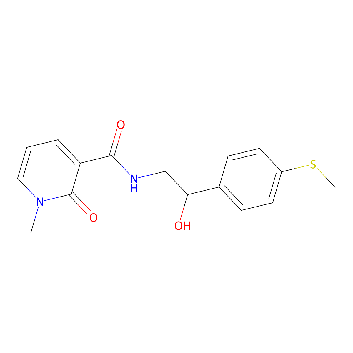 N-(2-hydroxy-2-(4-(methylthio)phenyl)ethyl)-1-methyl-2-oxo-1,2-dihydropyridine-3-carboxamide molecular structure, CAS 1448137-35-6