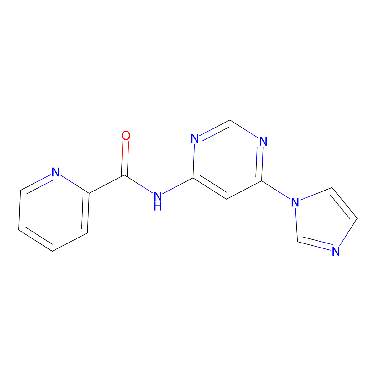 N-(6-(1H-imidazol-1-yl)pyrimidin-4-yl)picolinamide molecular structure, CAS 1448137-45-8