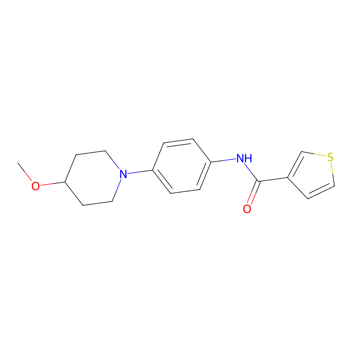 N-[4-(4-Methoxypiperidin-1-YL)phenyl]thiophene-3-carboxamide molecular structure, CAS 1448137-46-9
