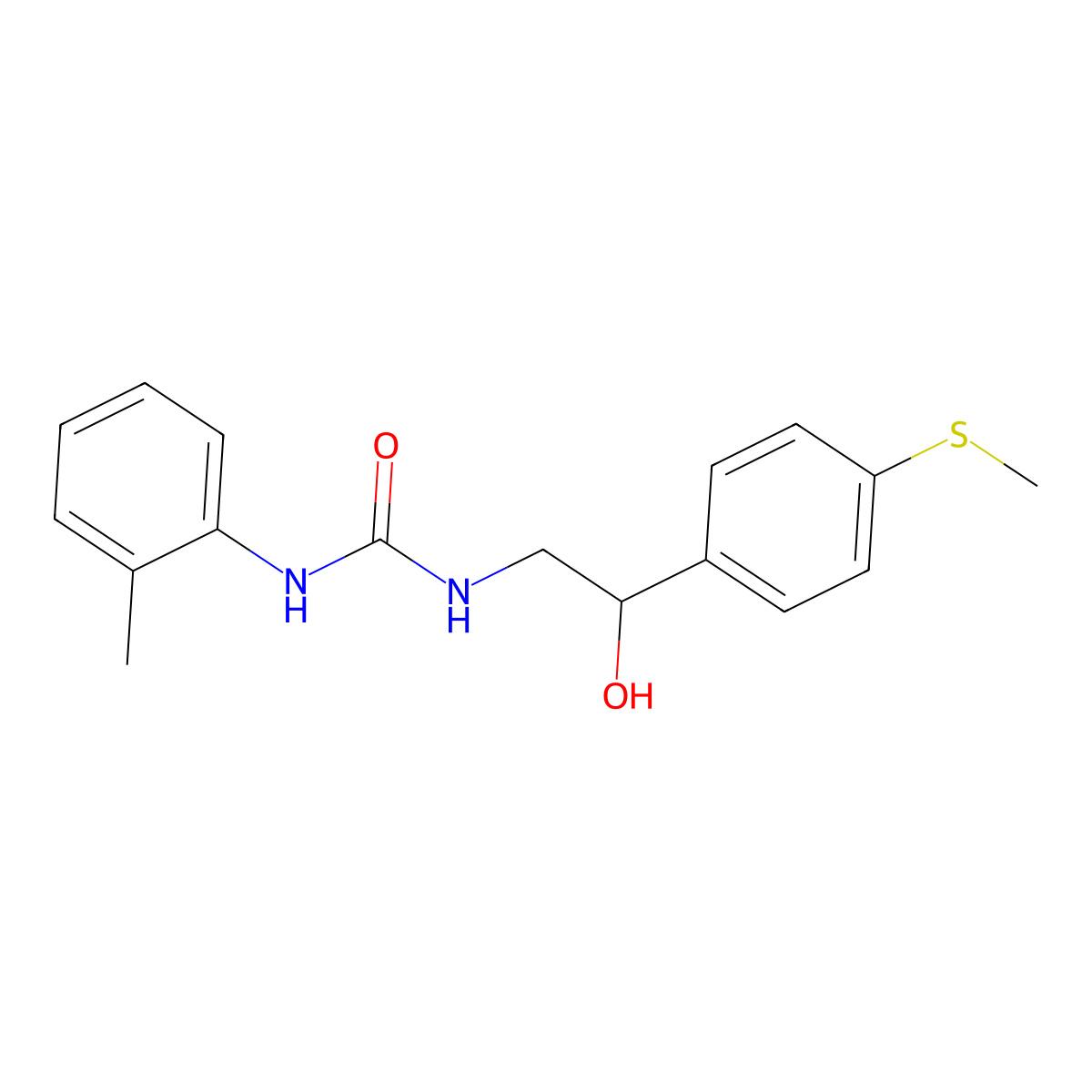 1-(2-Hydroxy-2-(4-(methylthio)phenyl)ethyl)-3-(o-tolyl)urea molecular structure, CAS 1448137-54-9
