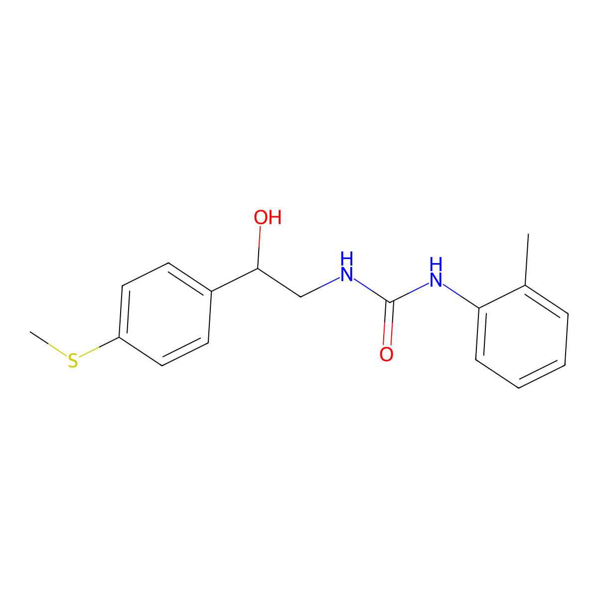 1-(2-Hydroxy-2-(4-(methylthio)phenyl)ethyl)-3-(o-tolyl)urea molecular structure, CAS 1448137-54-9