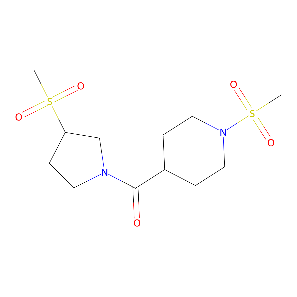 (1-(Methylsulfonyl)piperidin-4-yl)(3-(methylsulfonyl)pyrrolidin-1-yl)methanone molecular structure, CAS 1448137-56-1