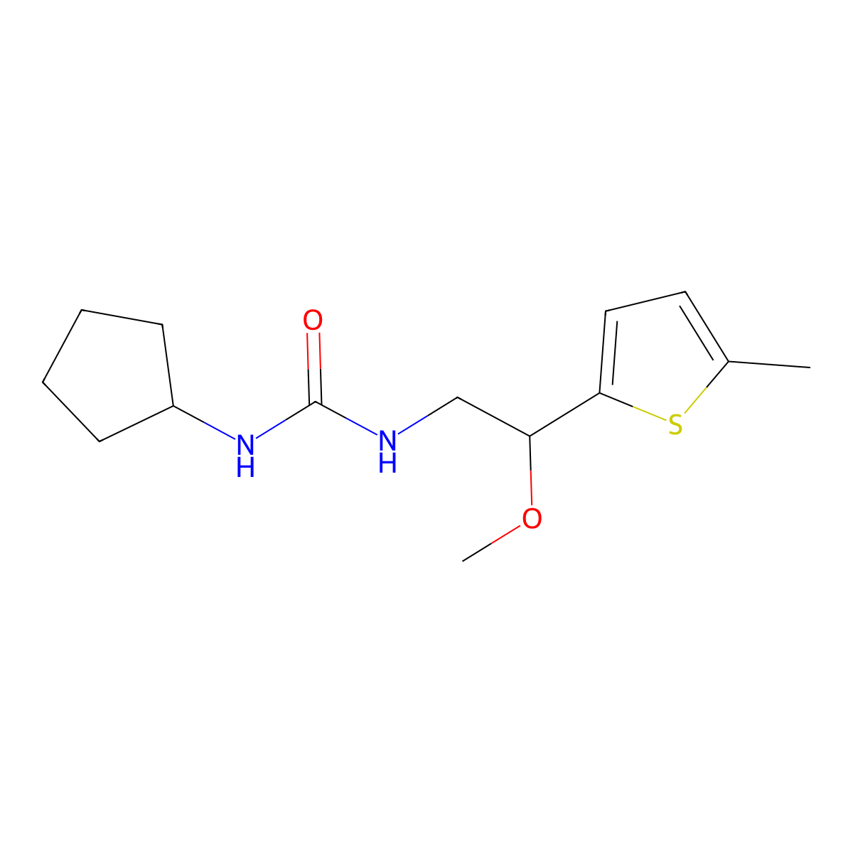 1-Cyclopentyl-3-[2-methoxy-2-(5-methylthiophen-2-YL)ethyl]urea molecular structure, CAS 1448137-73-2