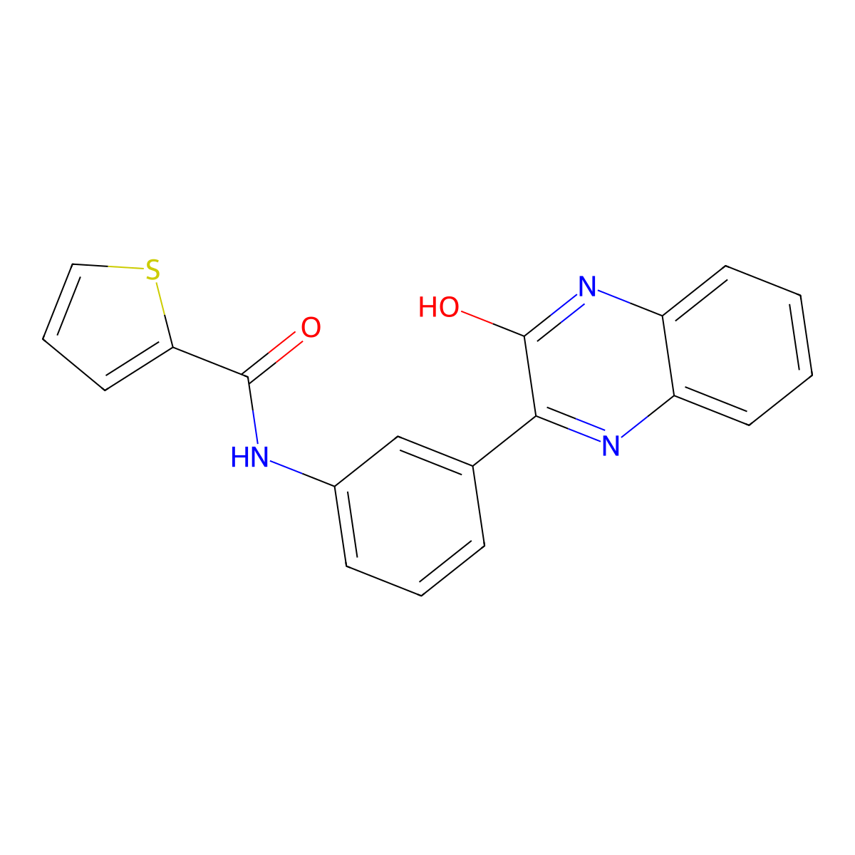 N-(3-(3-hydroxyquinoxalin-2-yl)phenyl)thiophene-2-carboxamide molecular structure, CAS 1448137-79-8