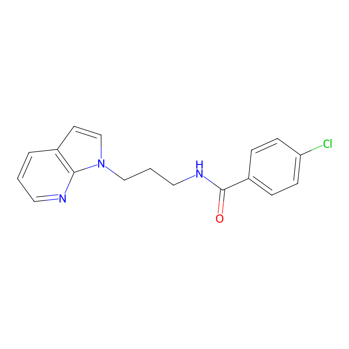 N-(3-(1H-pyrrolo[2,3-b]pyridin-1-yl)propyl)-4-chlorobenzamide molecular structure, CAS 1448141-78-3