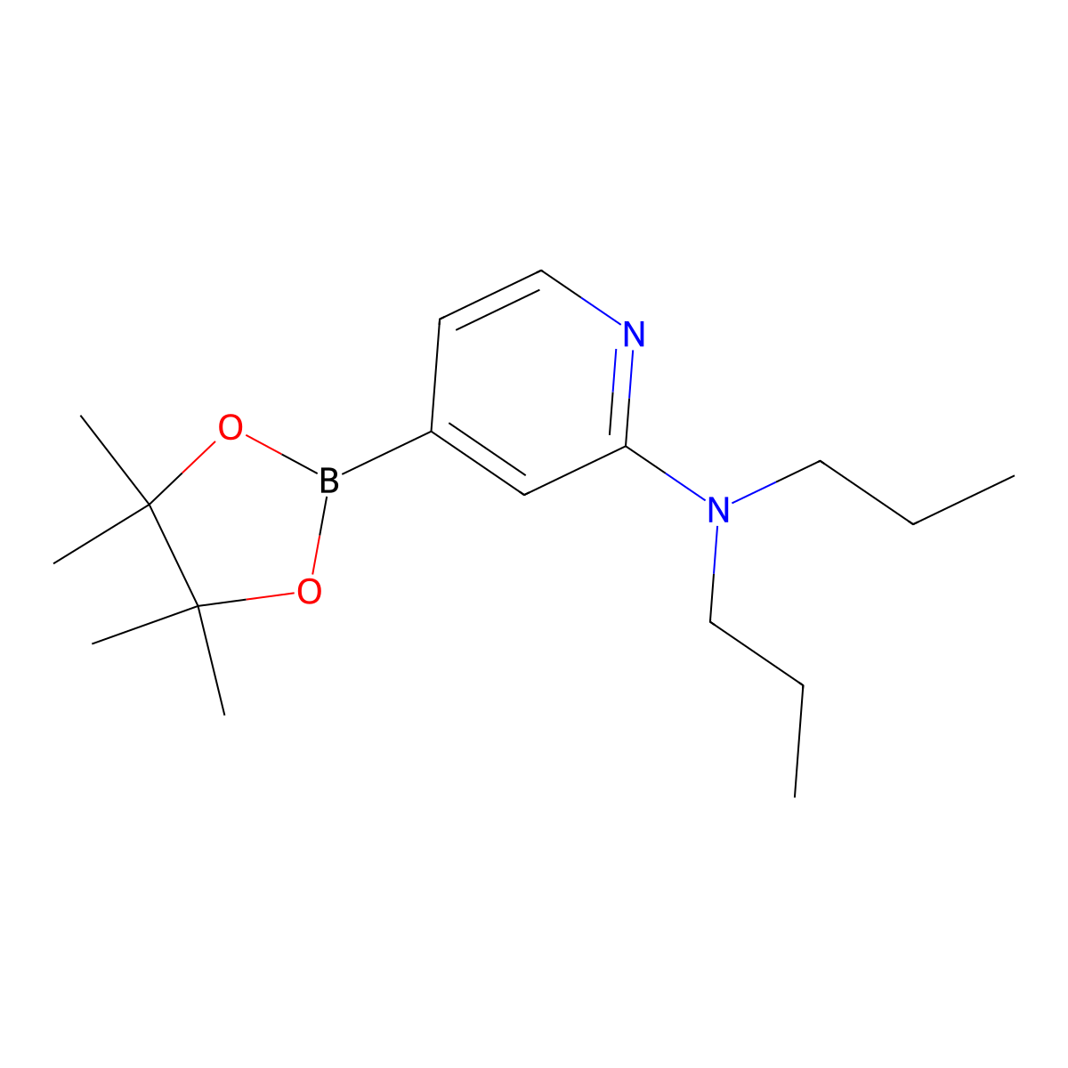 N,N-Dipropyl-4-(tetramethyl-1,3,2-dioxaborolan-2-yl)pyridin-2-amine molecular structure, CAS 1448172-59-5