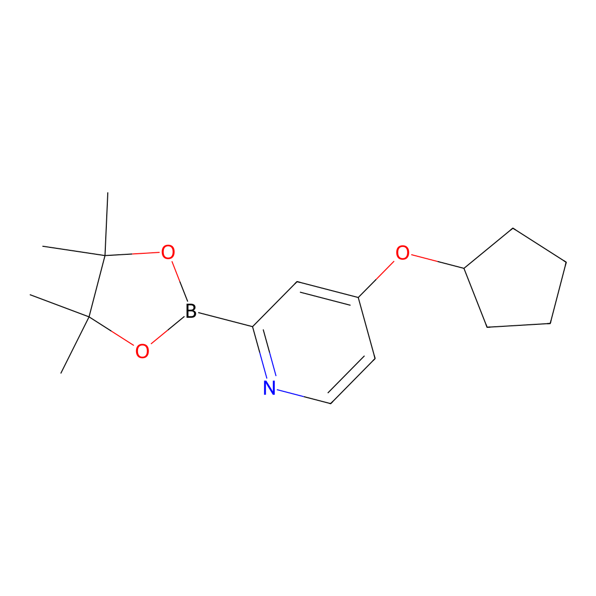 4-(Cyclopentoxy)pyridine-2-boronic acid pinacol ester molecular structure, CAS 1448172-99-3