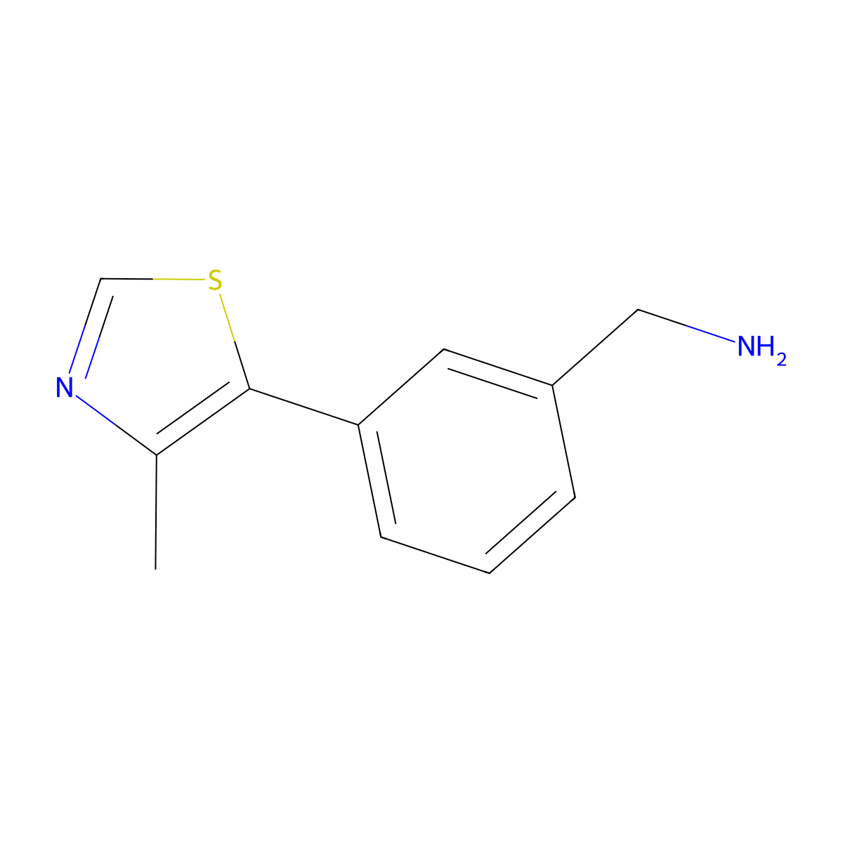 (3-(4-Methylthiazol-5-yl)phenyl)methanamine molecular structure, CAS 1448189-36-3