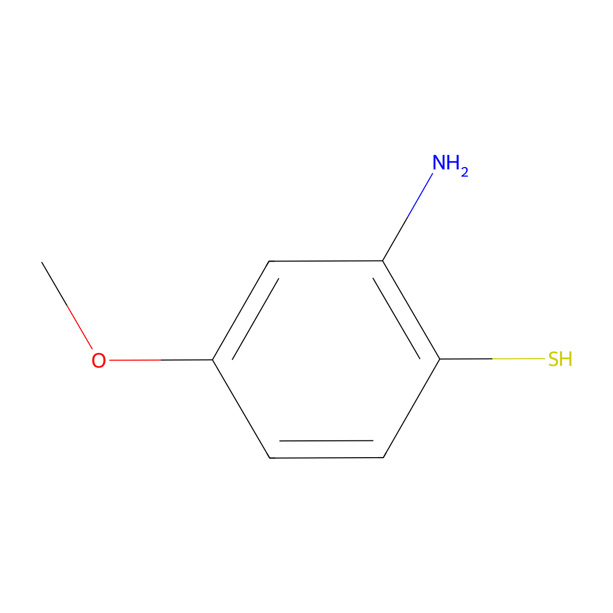 2-Amino-4-methoxybenzene-1-thiol molecular structure, CAS 14482-32-7
