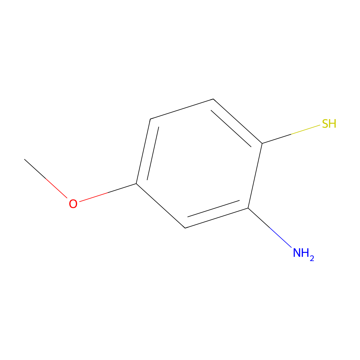 2-Amino-4-methoxybenzene-1-thiol molecular structure, CAS 14482-32-7