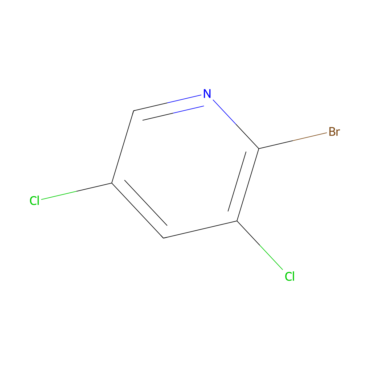 2-Bromo-3,5-dichloropyridine molecular structure, CAS 14482-51-0
