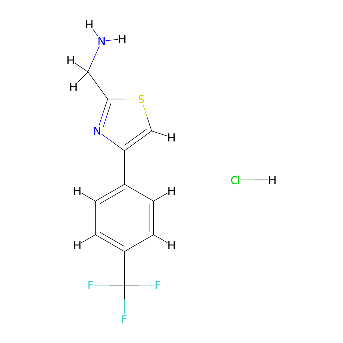 {4-[4-(Trifluoromethyl)phenyl]-1,3-thiazol-2-yl}methanamine hydrochloride molecular structure, CAS 1448246-43-2