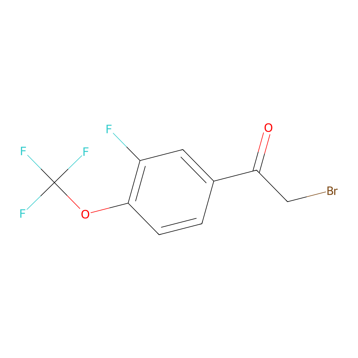 3-Fluoro-4-(trifluoromethoxy)phenacyl bromide molecular structure, CAS 1448246-57-8