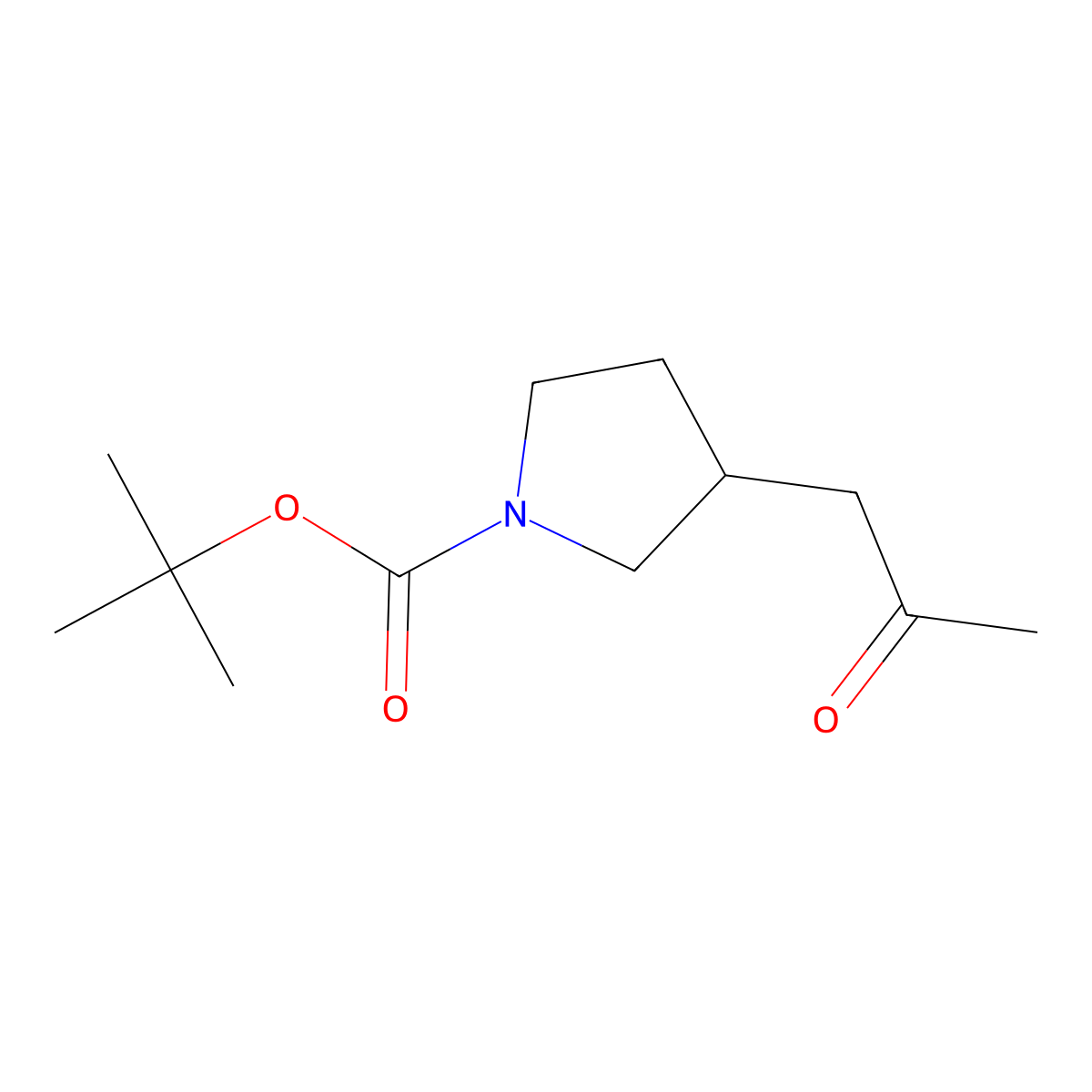 Tert-butyl 3-(2-oxopropyl)pyrrolidine-1-carboxylate molecular structure, CAS 1448246-69-2