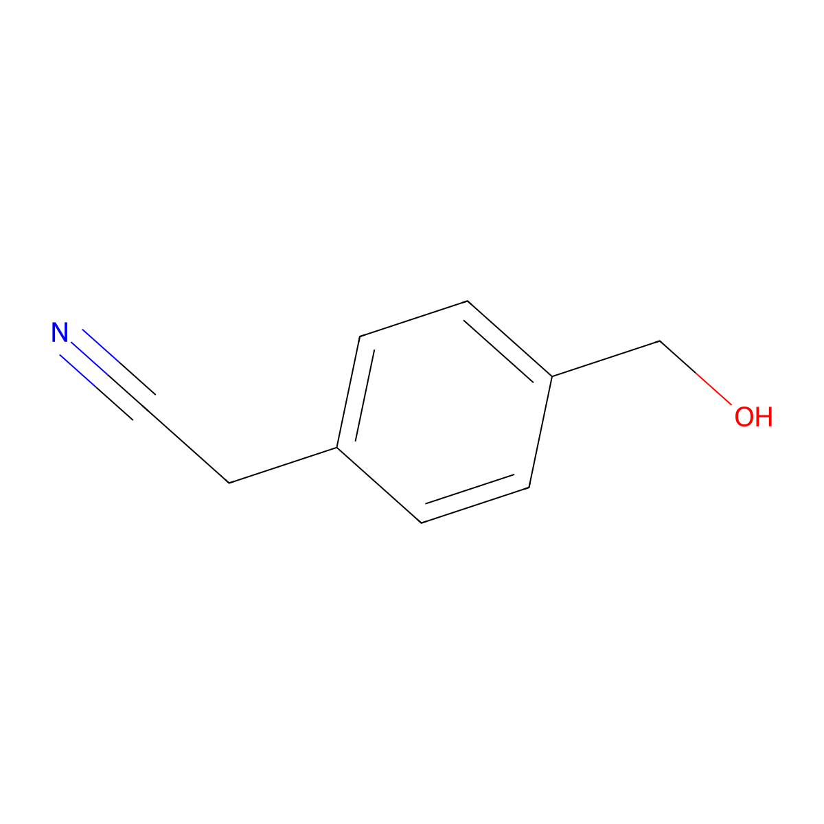 2-(4-(Hydroxymethyl)phenyl)acetonitrile molecular structure, CAS 144825-18-3