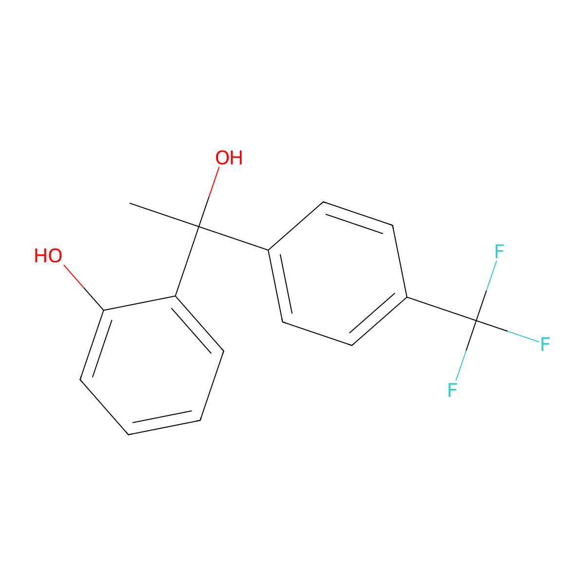 2-{1-Hydroxy-1-[4-(trifluoromethyl)phenyl]ethyl}phenol molecular structure, CAS 1448251-28-2