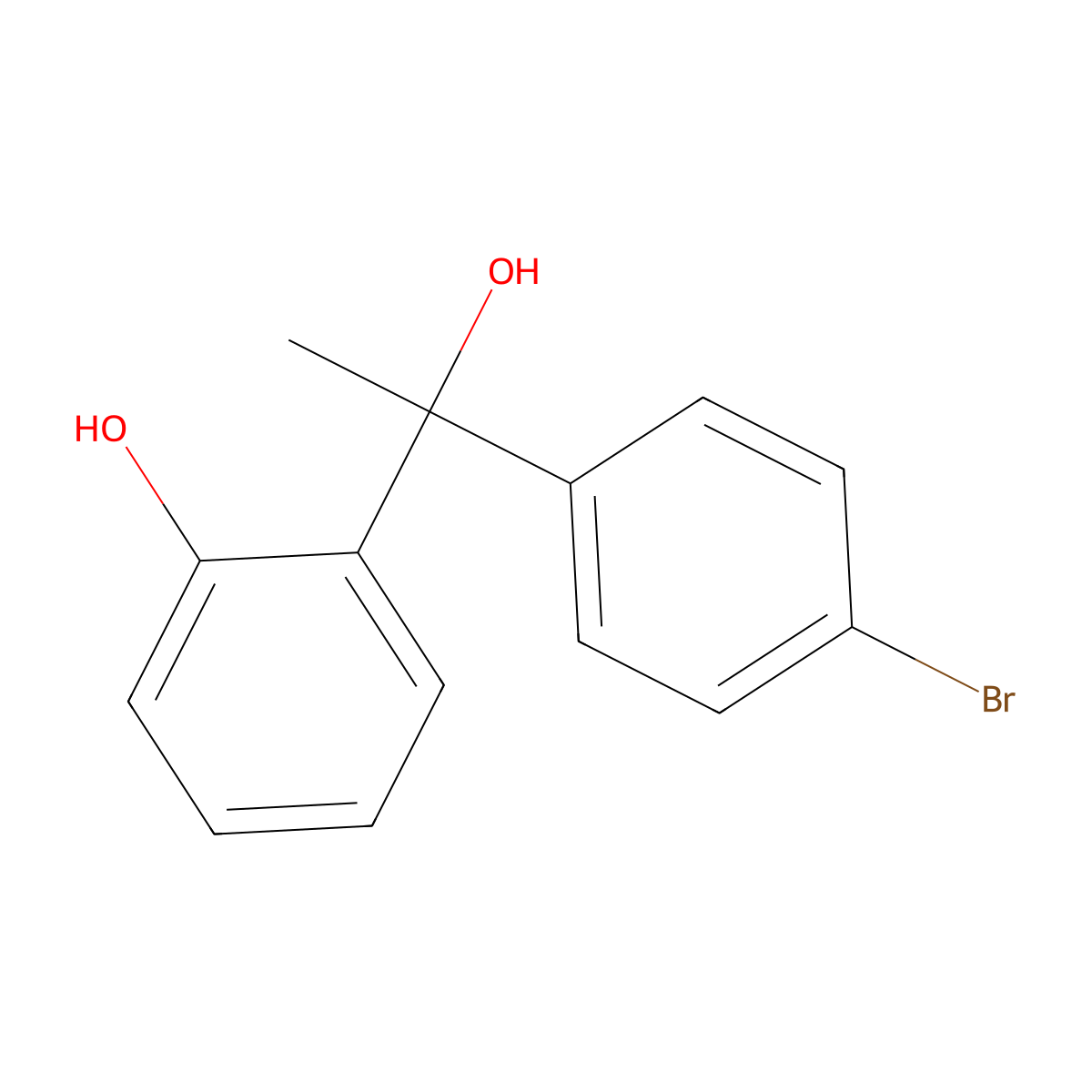 2-(1-(4-Bromophenyl)-1-hydroxyethyl)phenol molecular structure, CAS 1448251-30-6