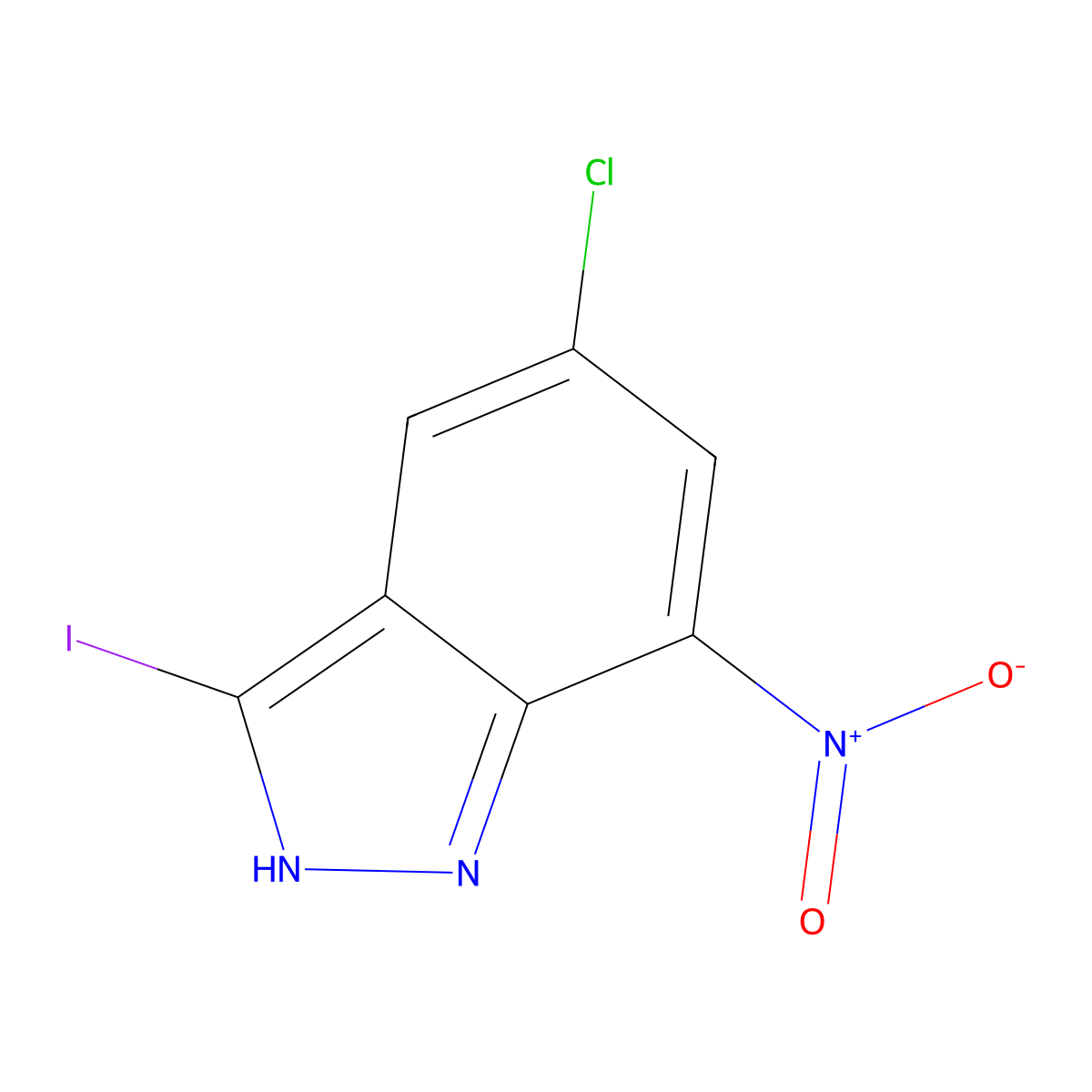 5-Chloro-3-iodo-7-nitro-1H-indazole molecular structure, CAS 1448259-05-9