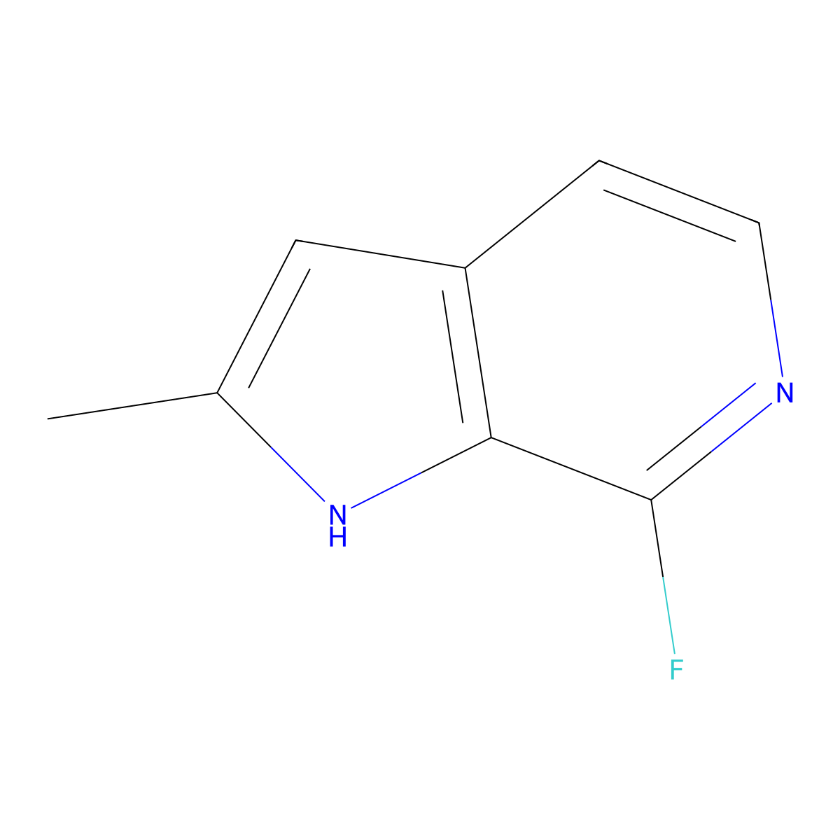 7-fluoro-2-methyl-1H-pyrrolo[2,3-c]pyridine molecular structure, CAS 1448259-21-9