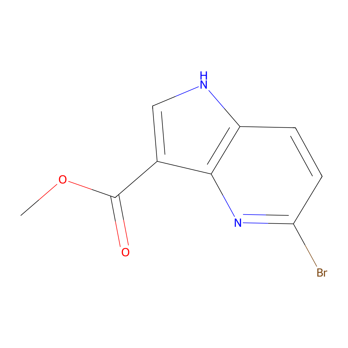 methyl 5-bromo-1H-pyrrolo[3,2-b]pyridine-3-carboxylate molecular structure, CAS 1448259-40-2