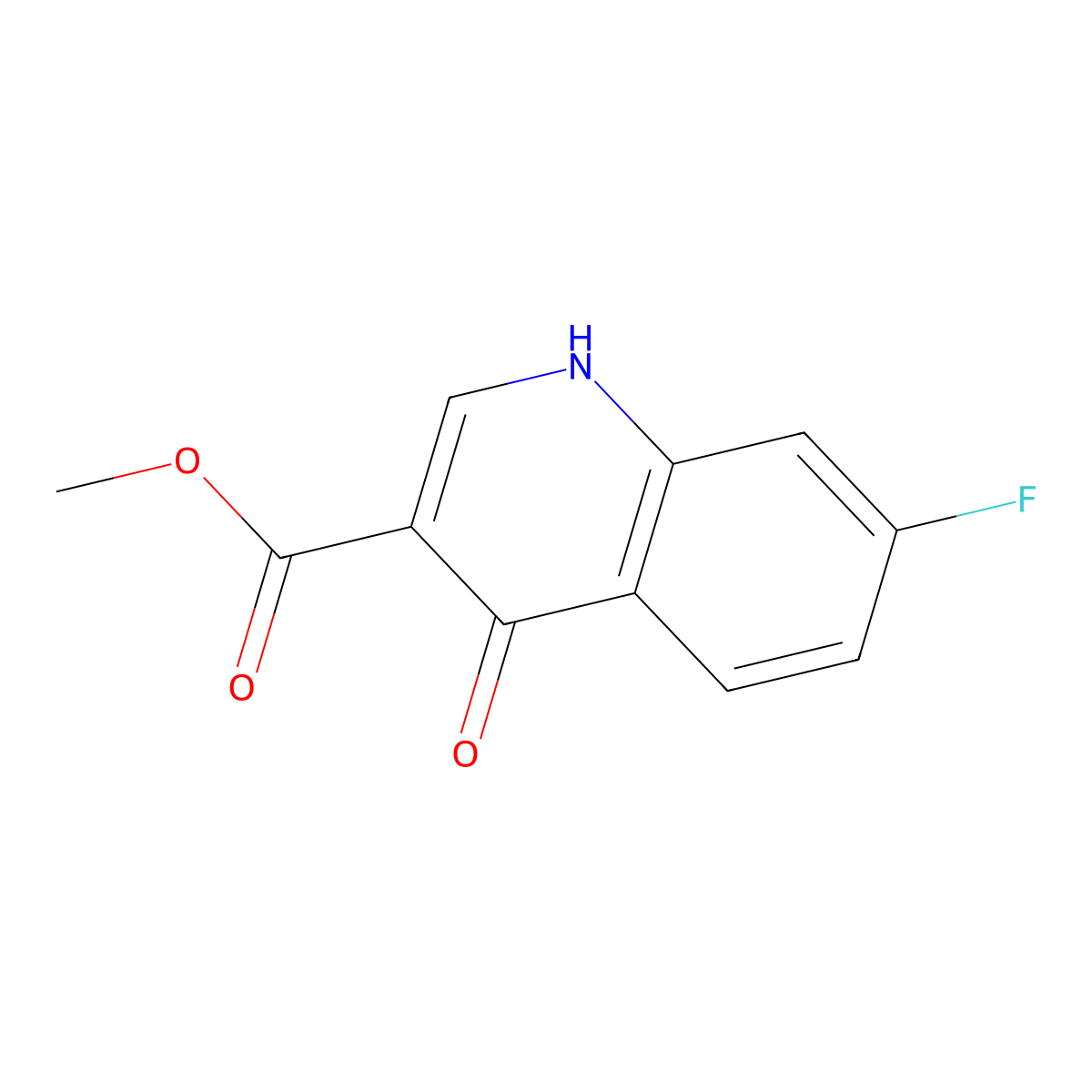 Methyl 7-fluoro-4-oxo-1,4-dihydroquinoline-3-carboxylate molecular structure, CAS 1448259-82-2