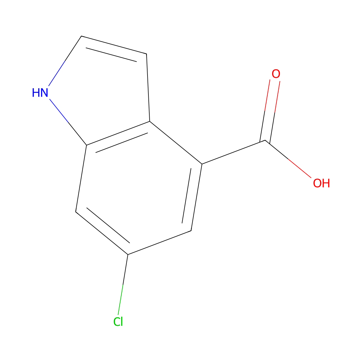 6-chloro-1H-indole-4-carboxylic acid molecular structure, CAS 1448260-43-2