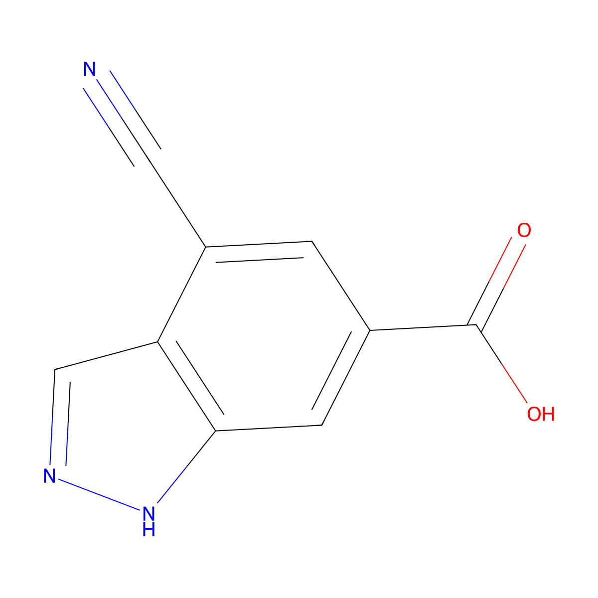 4-Cyano-1H-indazole-6-carboxylic acid molecular structure, CAS 1448260-45-4