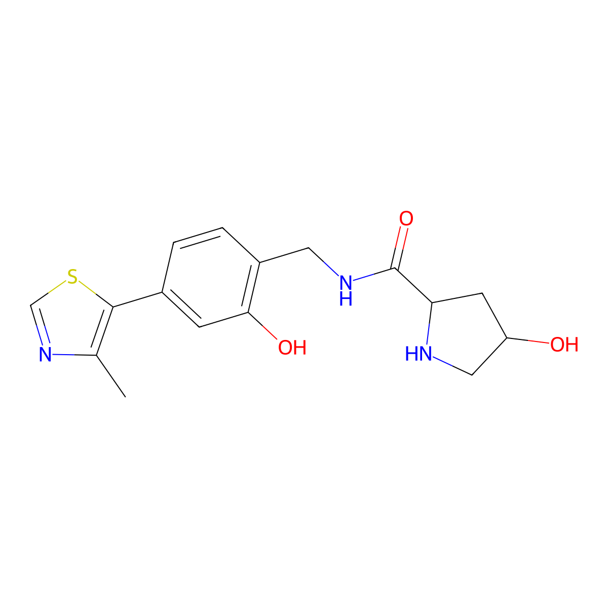 (2S,4R)-4-Hydroxy-N-(2-hydroxy-4-(4-methylthiazol-5-yl)benzyl)pyrrolidine-2-carboxamide molecular structure, CAS 1448297-55-9