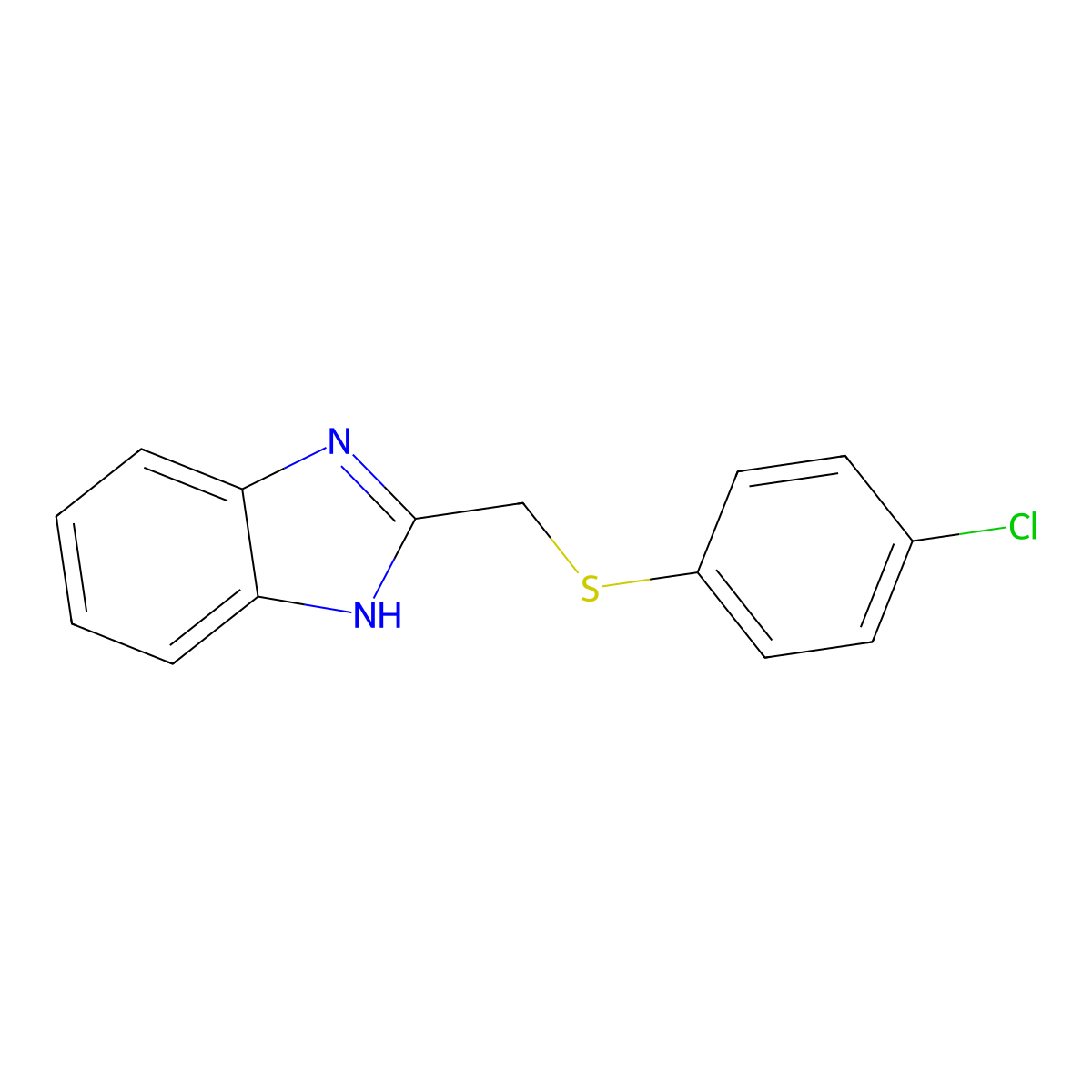 2-{[(4-Chlorophenyl)thio]methyl}-1H-benzimidazole molecular structure, CAS 14483-78-4
