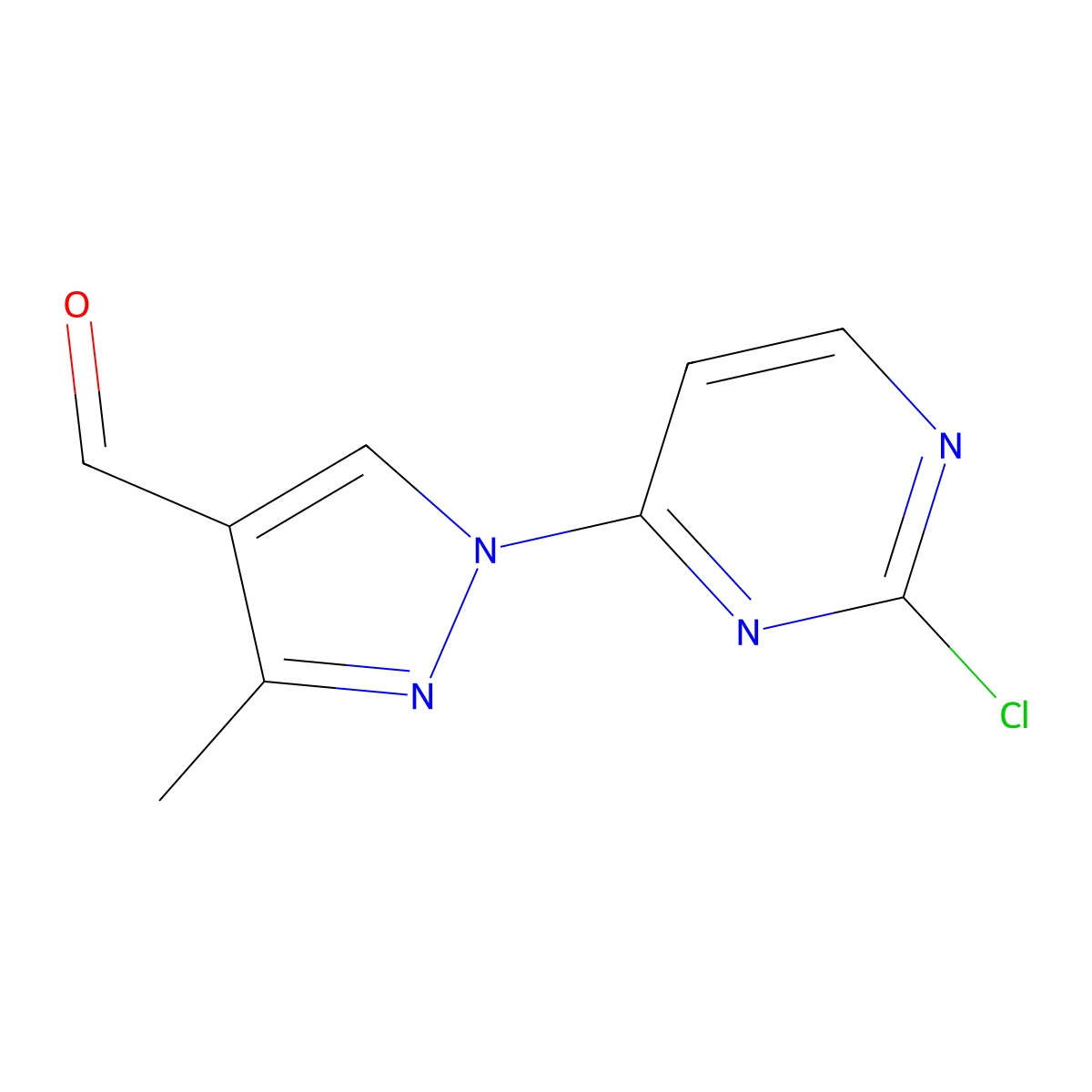 1-(2-Chloropyrimidin-4-yl)-3-methyl-1H-pyrazole-4-carbaldehyde molecular structure, CAS 1448307-66-1