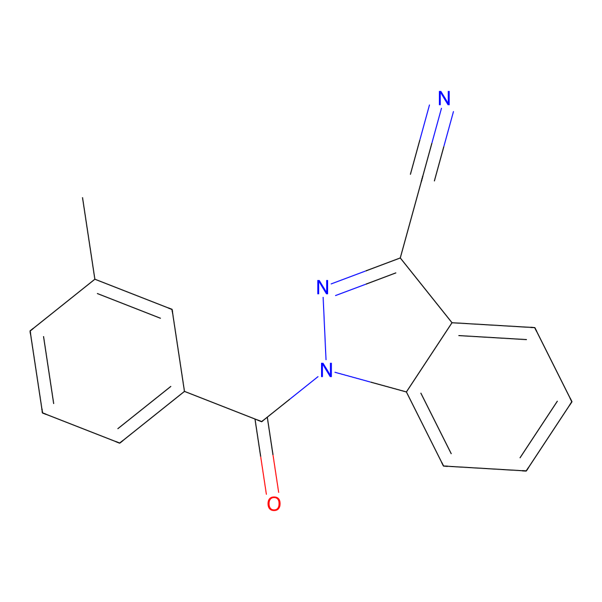 1-(3-Methylbenzoyl)-1H-indazole-3-carbonitrile molecular structure, CAS 1448314-31-5