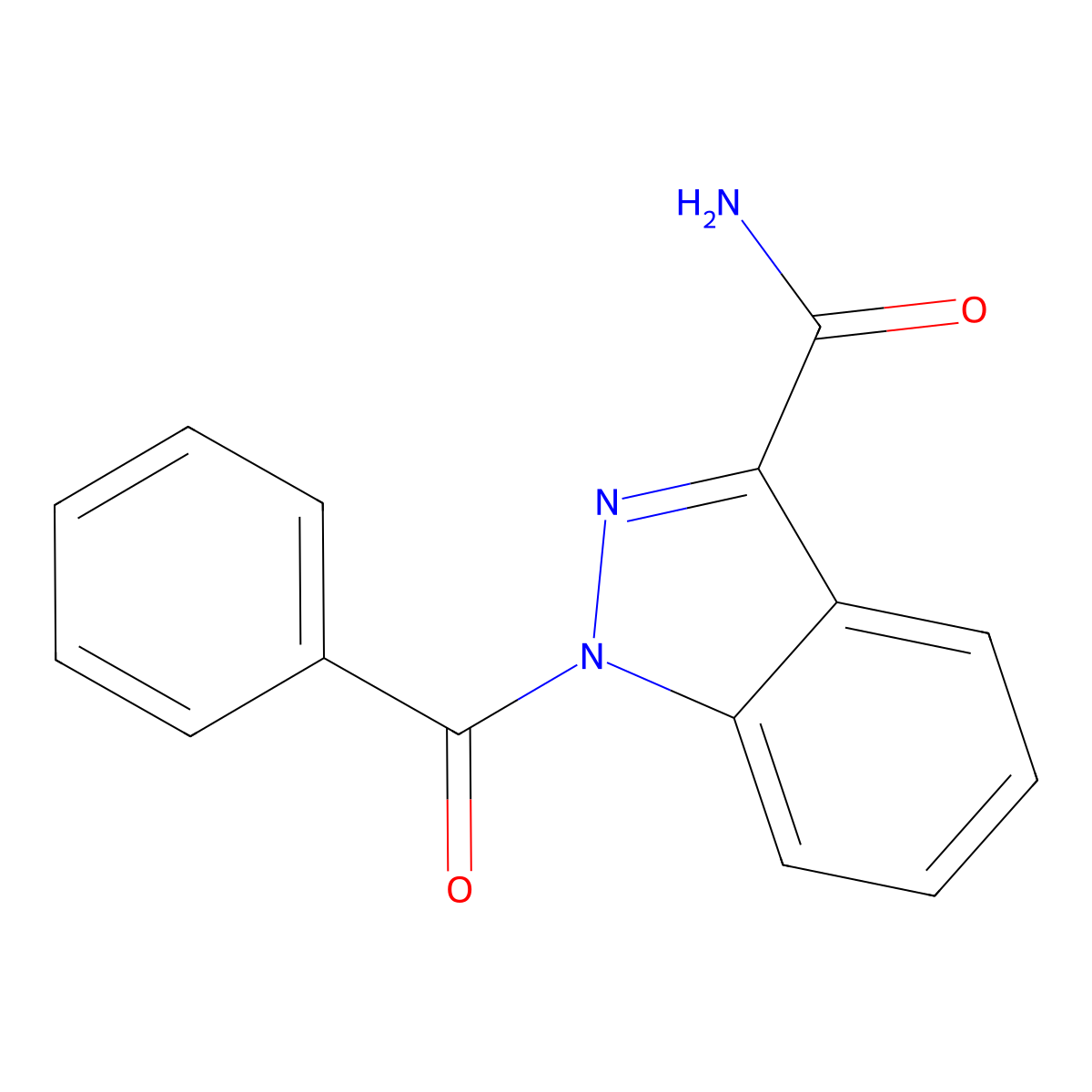 1-benzoyl-1H-indazole-3-carboxamide molecular structure, CAS 1448314-32-6
