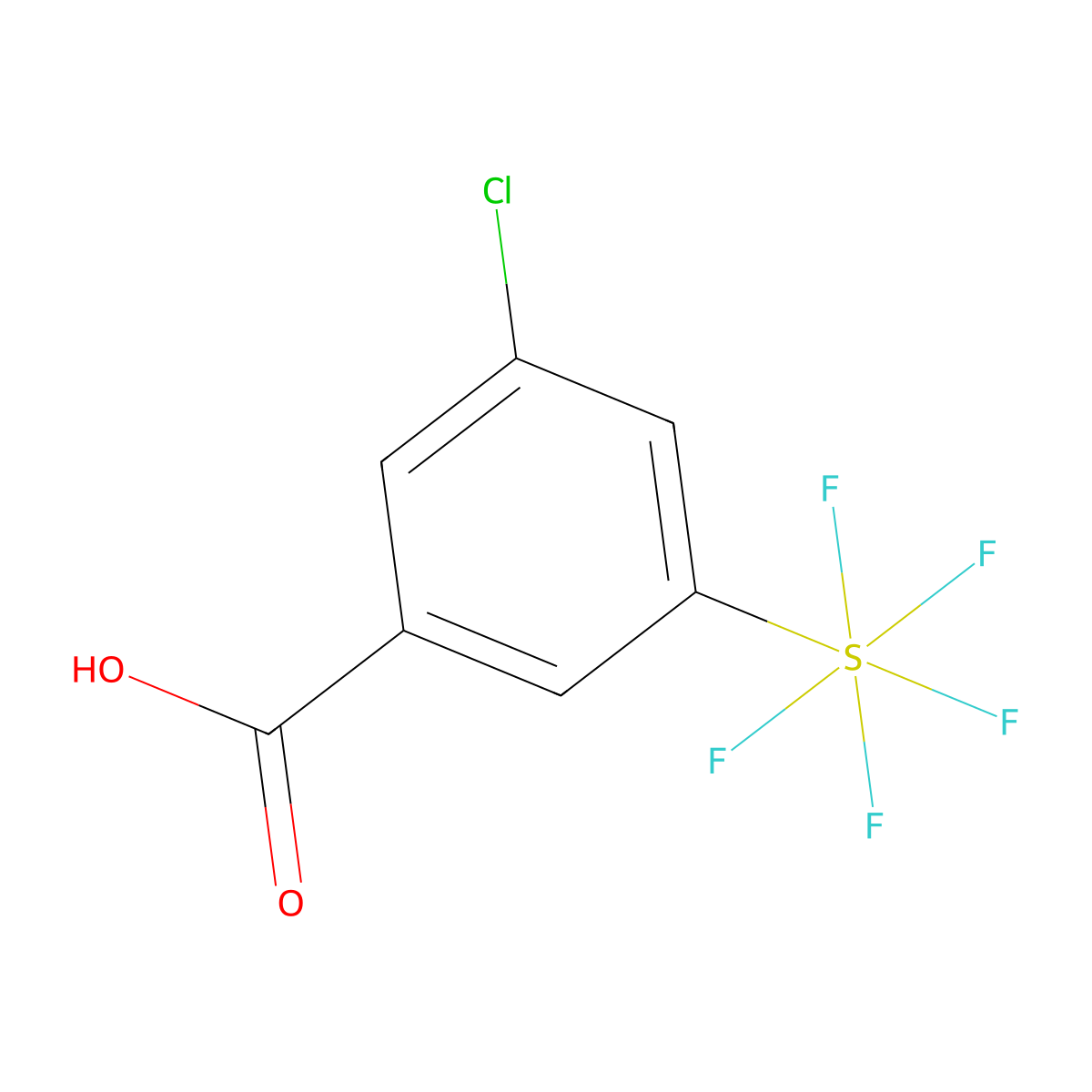 3-Chloro-5-(pentafluorosulfur)benzoic acid molecular structure, CAS 1448317-67-6