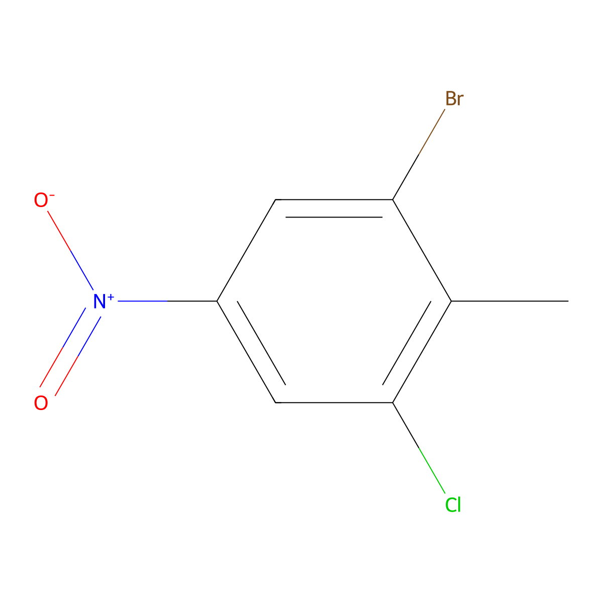 1-Bromo-3-chloro-2-methyl-5-nitrobenzene molecular structure, CAS 1448319-06-9