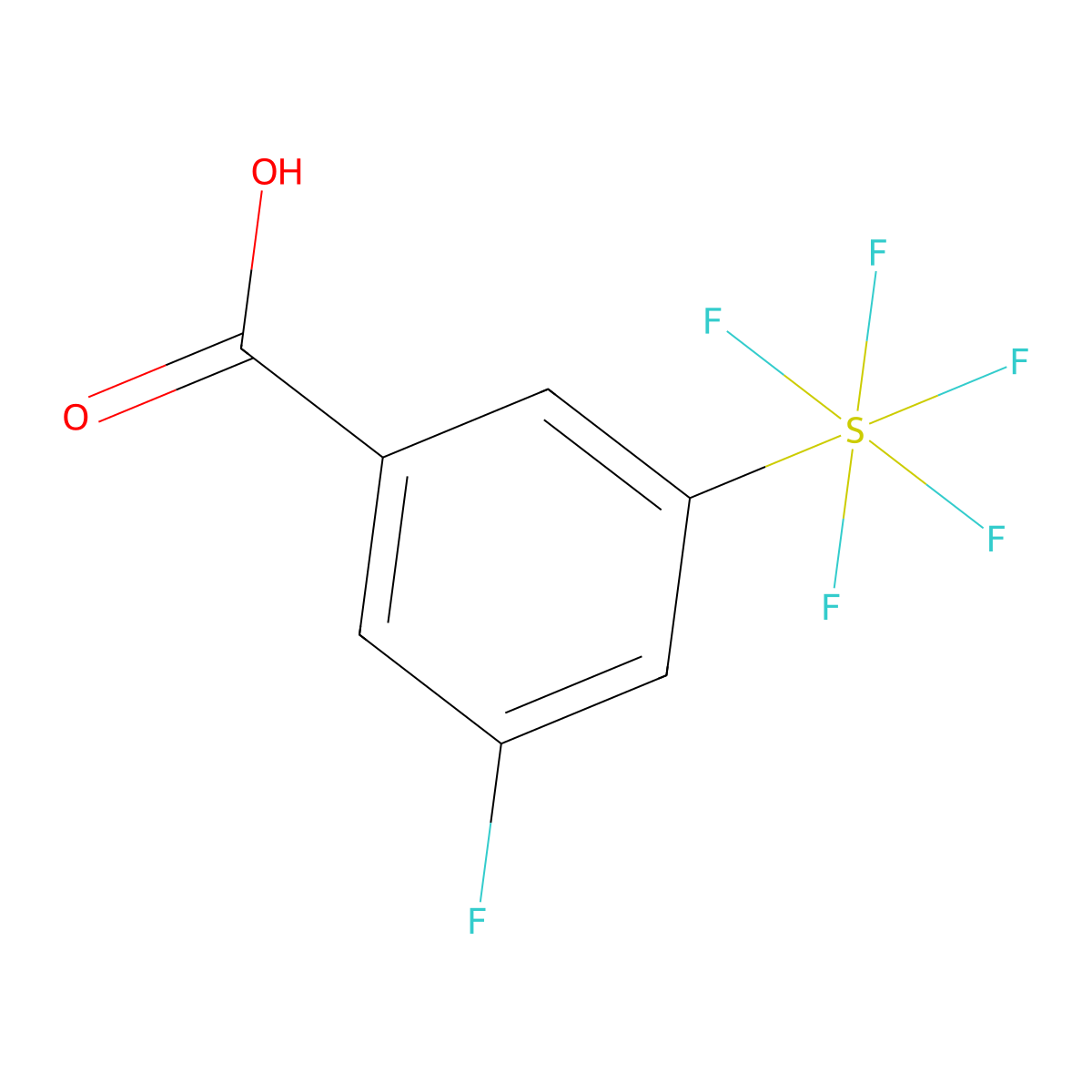 3-Fluoro-5-(pentafluorosulfur)benzoic acid molecular structure, CAS 1448319-13-8