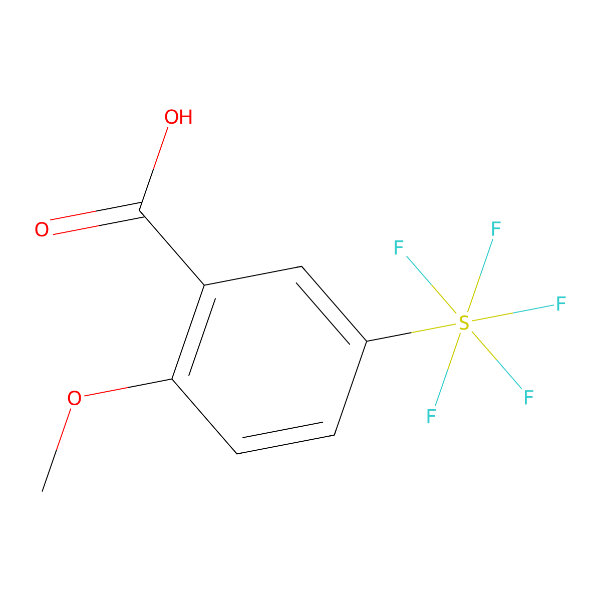 2-Methoxy-5-(pentafluorosulfur)benzoic acid molecular structure, CAS 1448319-14-9