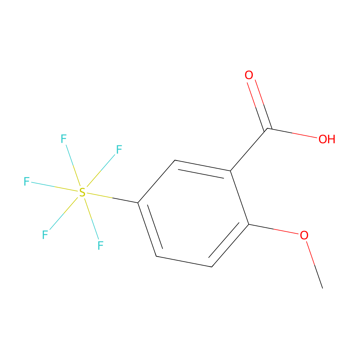 2-Methoxy-5-(pentafluorosulfur)benzoic acid molecular structure, CAS 1448319-14-9