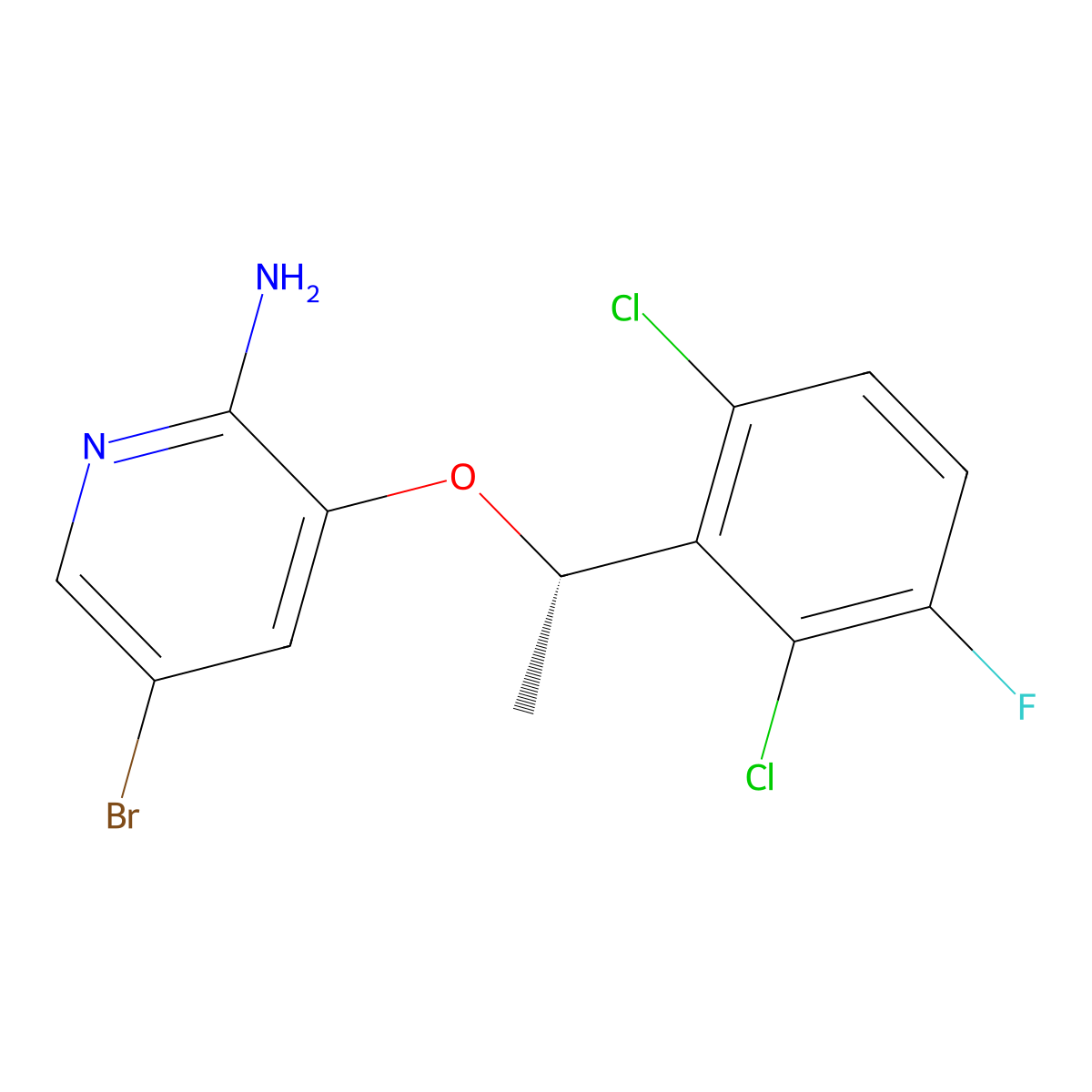 (S)-5-Bromo-3-(1-(2,6-dichloro-3-fluorophenyl)ethoxy)pyridin-2-amine molecular structure, CAS 1448326-33-7