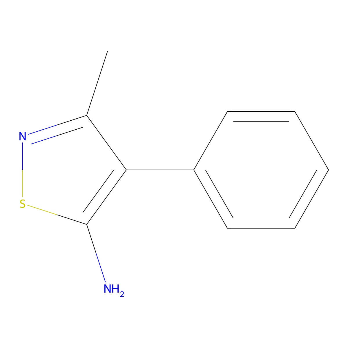3-Methyl-4-phenyl-1,2-thiazol-5-amine molecular structure, CAS 1448334-54-0