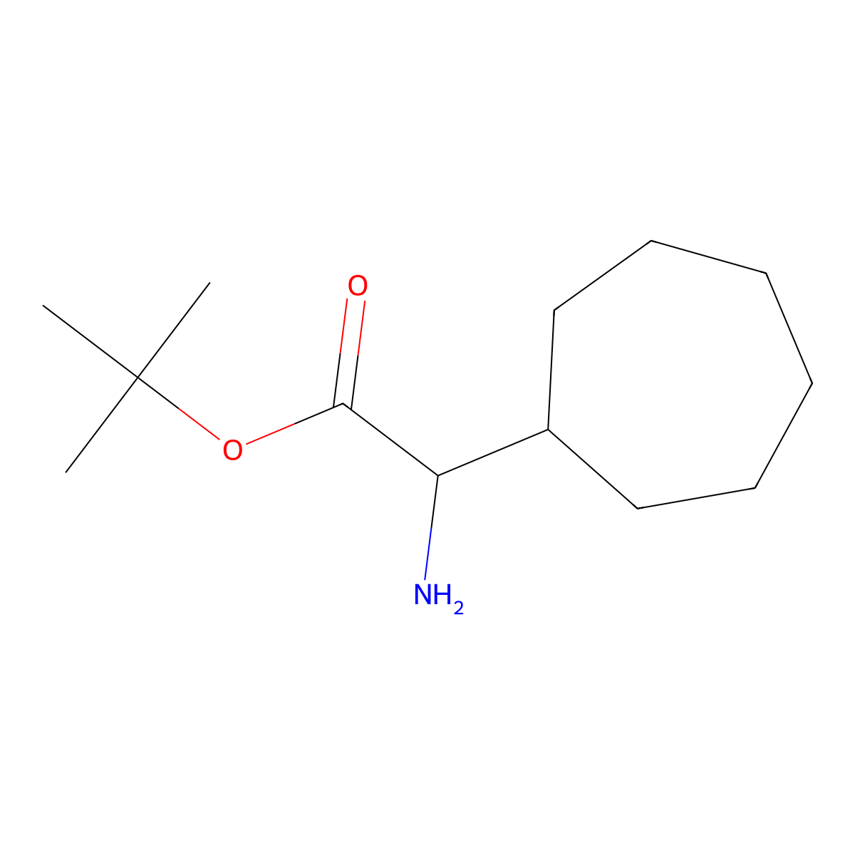 Tert-butyl 2-amino-2-cycloheptylacetate molecular structure, CAS 1448336-41-1