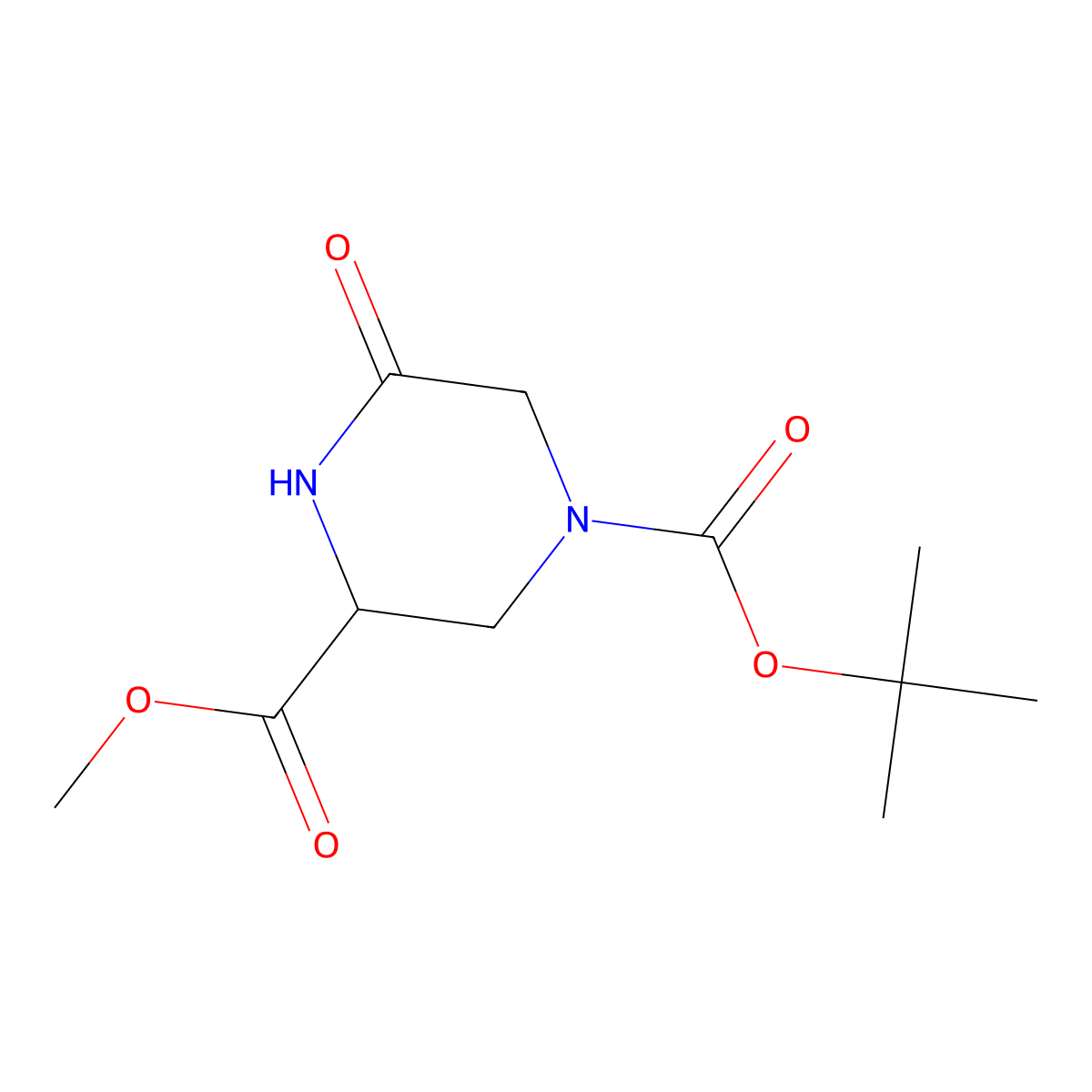 (S)-1-(tert-Butyl) 3-methyl 5-oxopiperazine-1,3-dicarboxylate molecular structure, CAS 1448348-02-4