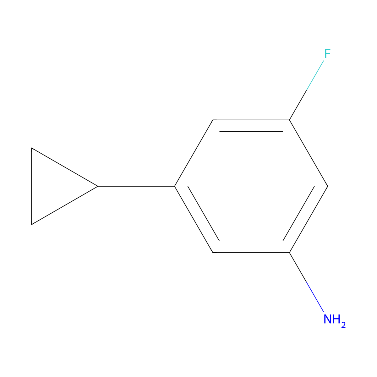 3-Cyclopropyl-5-fluoroaniline molecular structure, CAS 1448348-37-5